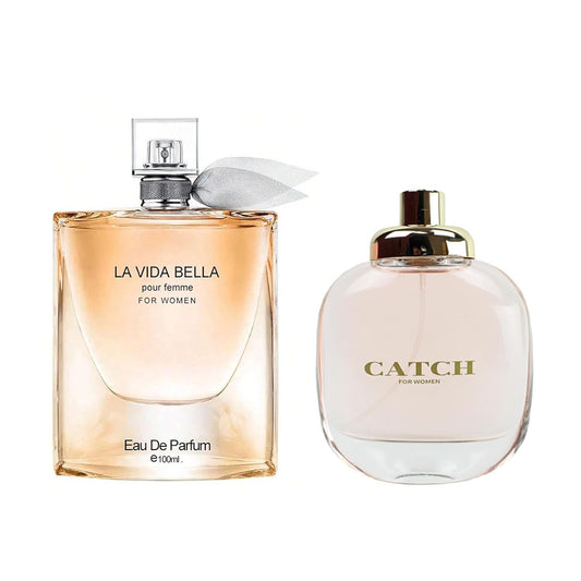 Women's Perfume La Vida Bella& Catch Women Combo Set Eau De Parfum Long Lasting Fragrance 3.4 Fl Oz Spray Each for Daily Used