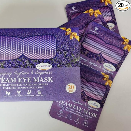 Sleep Mask for Travel Essentials,Steam Eye Mask,Warm Compress for Eyes, Heated Eye Mask Reduce Puffiness & Dark Circles & Soothe Tired Eyes, Self Care SPA Relaxation Gifts for Women 20 Packs,Lavender