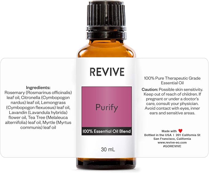 Purify Essential Oil Blend 30 mL by Revive Essential Oils - 100% Pure Therapeutic Grade, for Diffuser, Humidifier, Massage, Aromatherapy, Skin & Hair Care