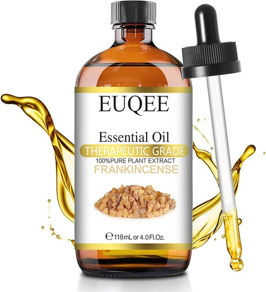 Frankincense Essential Oil 118ml Large Bottle Pure Frankincense Oil with Glass Dropper Greatect for Aromatherapy, Diffuser, Sopa Making - 4 Fl.Oz