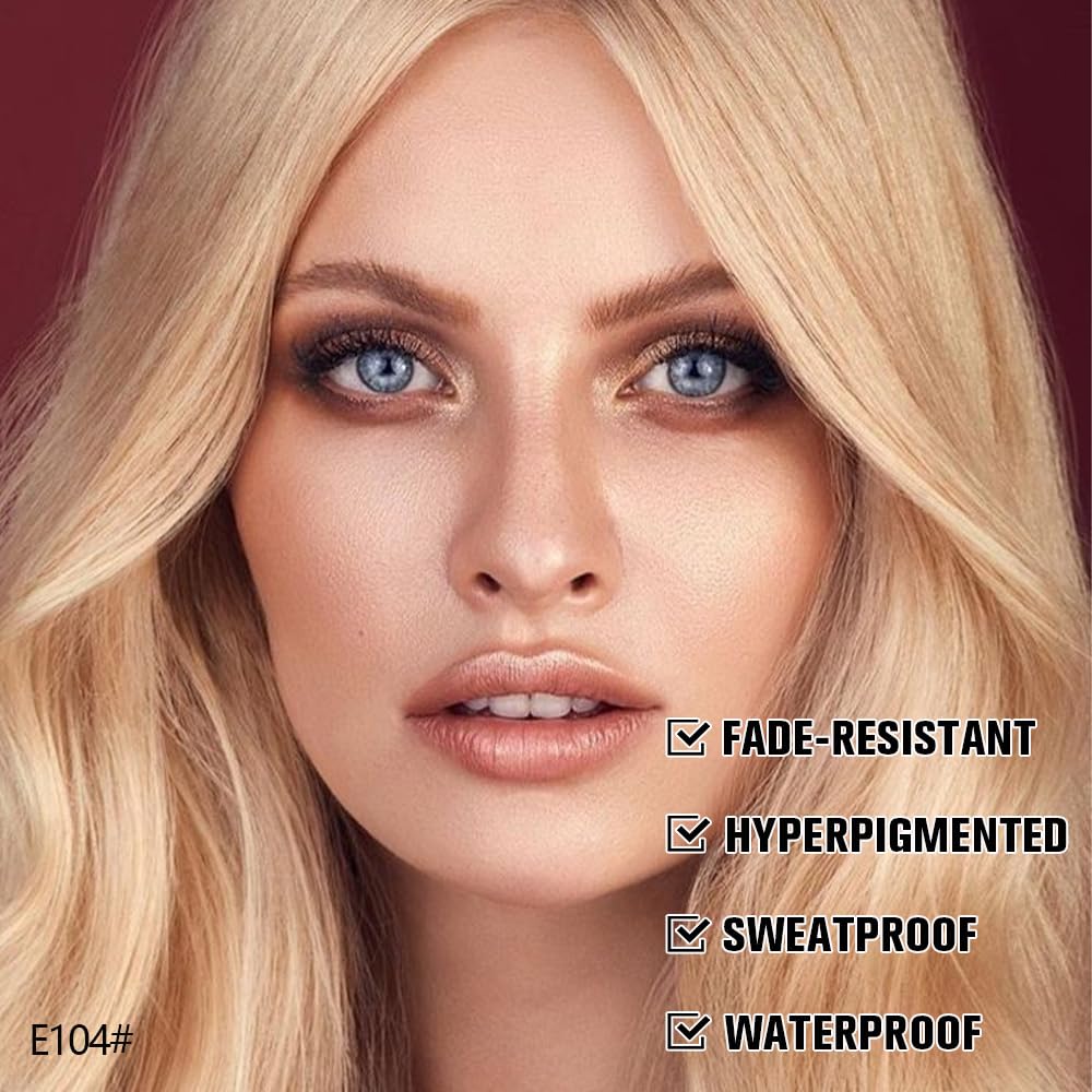 12Pcs Long Eyebrow Pencils Set, Coffee Natural Look,for Eyebrows & Eyeliner,Waterproof & Sweat-Proof Wooden Hard-Core Brow Pencil with Sharpener,Long Lasting Makeup Kit for Beginners104#