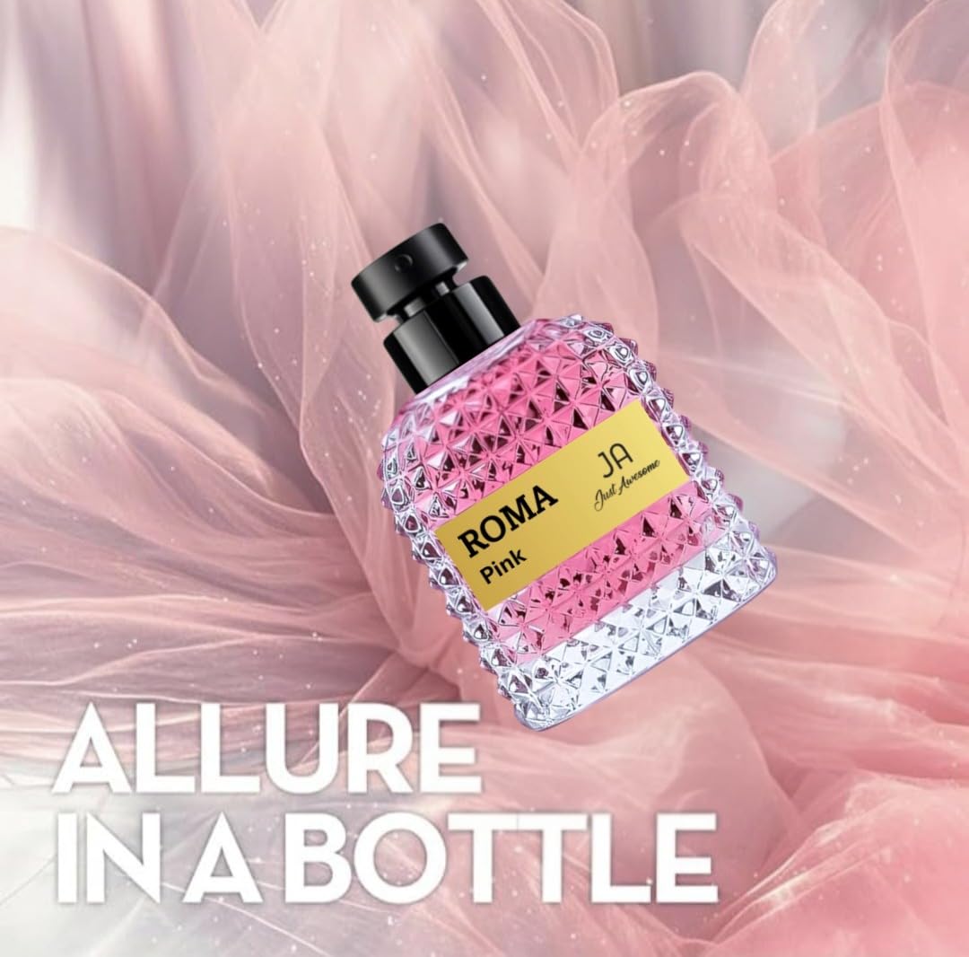 ROMA PINK EDP Women Perfume – Amber Floral Scent – Orange blossom, Madagascar Vanilla Base Emitting a Warm Sweet Aroma– Elegant 100ml Bottle.
