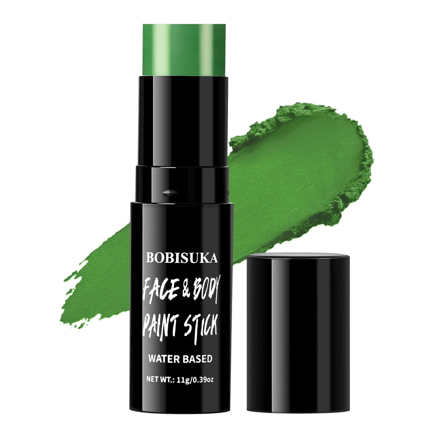BOBISUKA Light Green Face & Body Paint Stick Water-Based Washable Face Paint Makeup Stick for Halloween Witch, Zombie, Skull, Monster, Hulk, Goblin, Cosplay, SFX, Sports Eye Black & Costume Party
