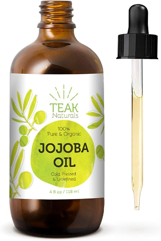 Cold Pressed Organic Jojoba Oil Natural Unrefined Pure Jojoba Oil Moisturizer for Skin Hair and Nails - 4 Ounces