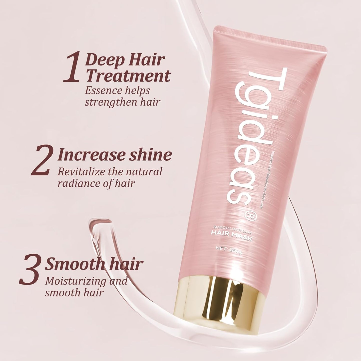 Tgideas Smooth Hydrating Hair Mask， Strengthening Shampoo ， For Dry Damaged Hair, Deep Conditioning Treatment Keratin Hair Mask,Repairs & Strengthens All Hair Types