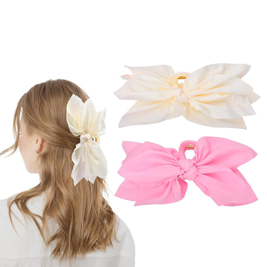 Bow Claw Clips Bow Hair Clips 2PC Big Hair Bows for Women Butterfly Styling Large Hair Clips for Thick Hair for Girls Hair Accessories for Women
