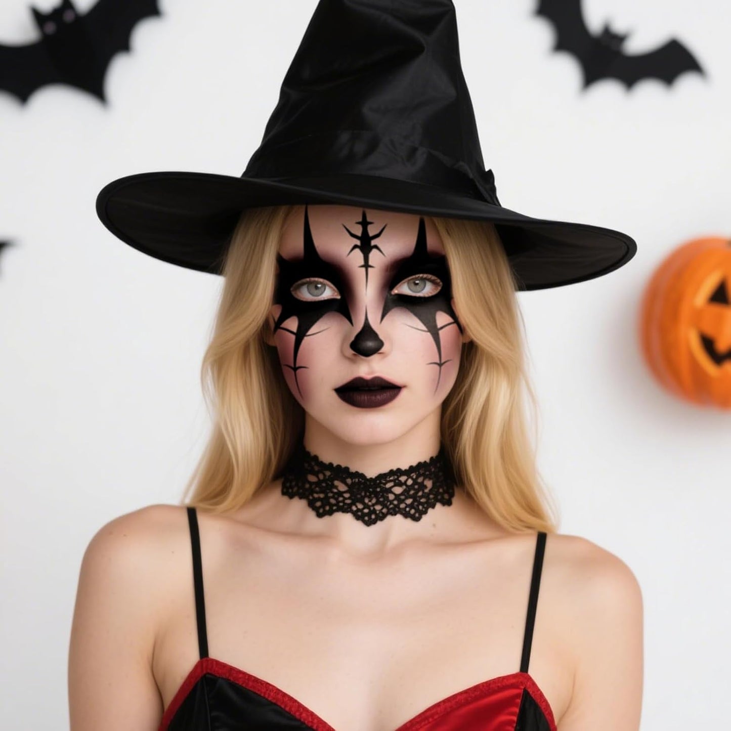 8Pcs Halloween Face Tattoo Stickers, Spooky Face Temporary Tattoos, Temporary Face Tattoos for Women Adults Kids, Makeup Tattoo Sticker,Halloween Face Stickers Art