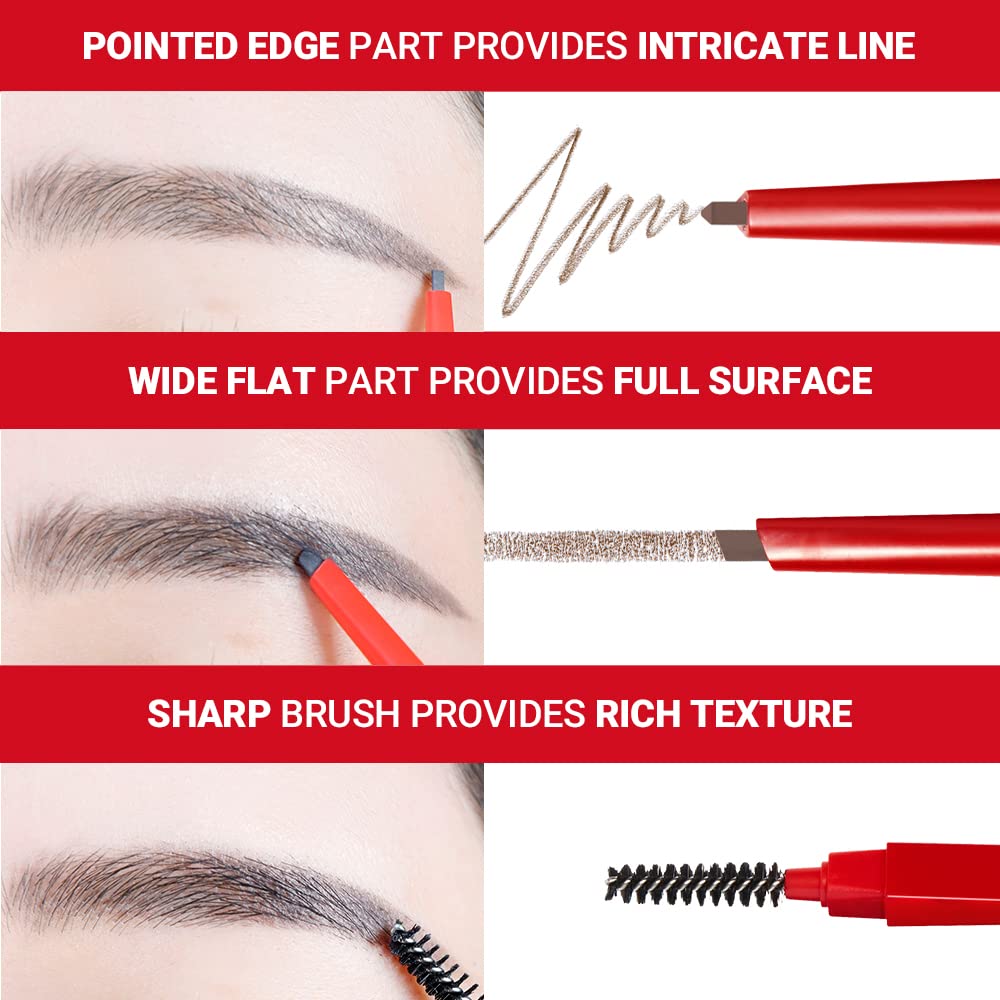 Espoir The Brow Balance Pencil #6 Light Taupe | Eye Brow Pencil Quick and Easy to Draw without Clumping with Slim Triangle Shape| A Detailed and Rich Eyebrow Texture | Korean Eyebrow Makeup