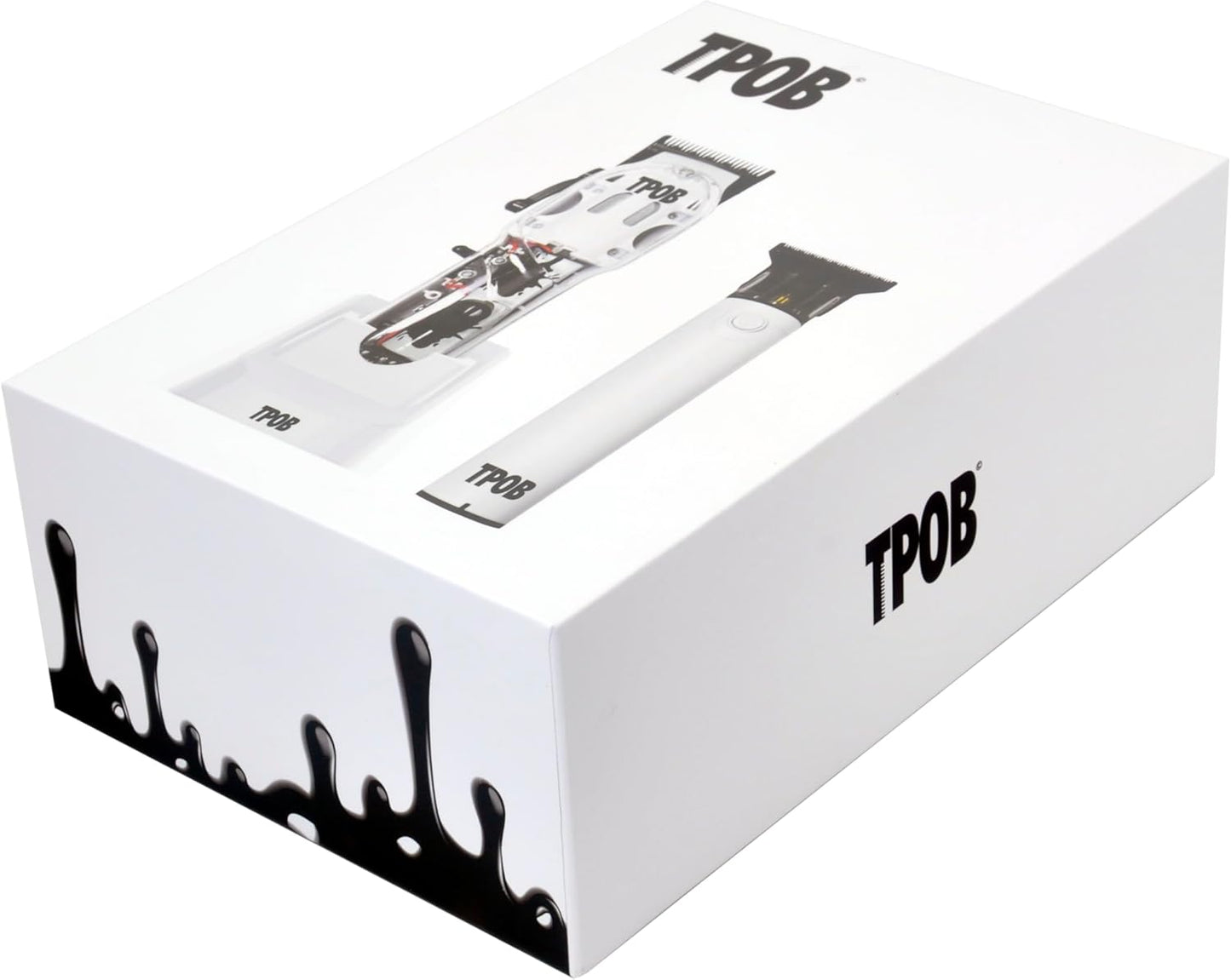 TPOB White Slime 2 Splatt Clipper Trimmer Set Barber Hair Clippers for Men 6800 RPM