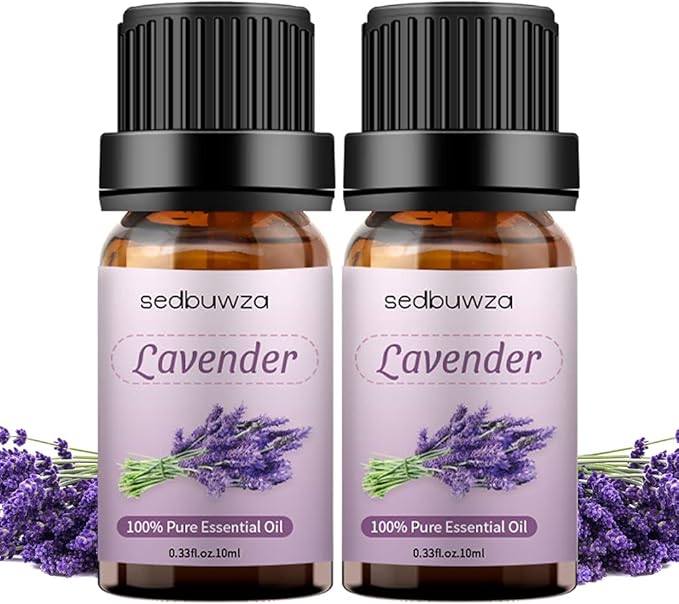 Sedbuwza 2 Pack Lavender Essential Oil,100% Pure and Natural Fragrance Gift Oils for Diffuser, Soaps, Candle, Perfume