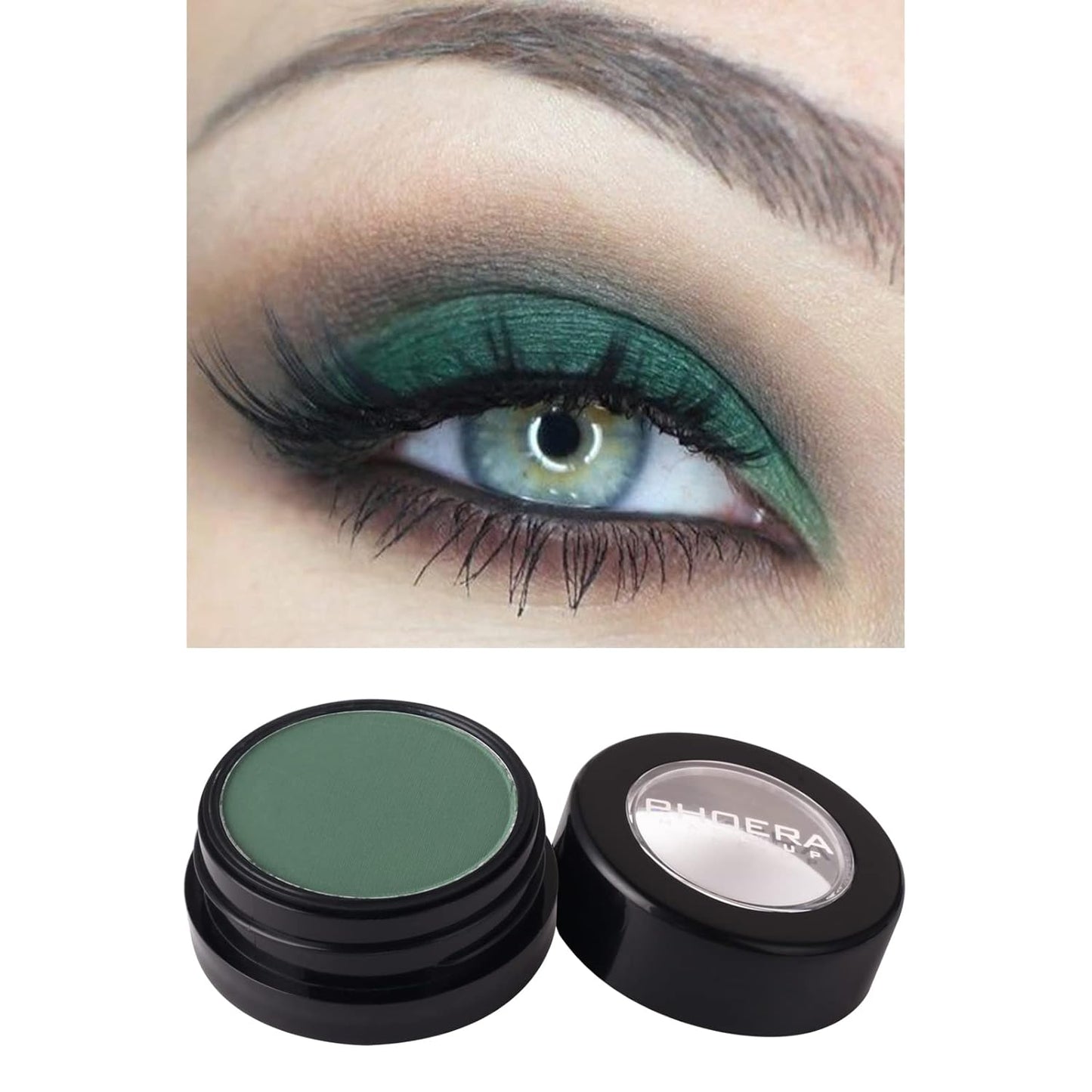 MEICOLY Single Green Eyeshadow Palette,Matte Green Eye Shadow for Elphaba Makeup,Pressed Powder Eyeshadow,Matte Shade Eyelid Color Eye Makeup,High Pigment,Long Wear