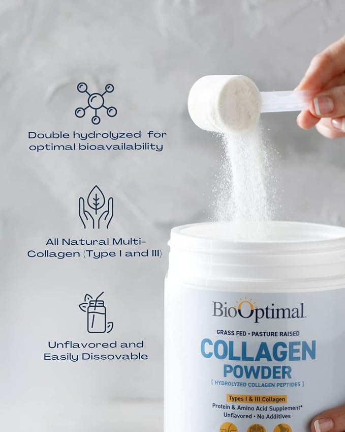 Collagen Peptides Powder - Grass-Fed, Pasture-Raised Hydrolyzed Protein Supplement for Skin, Hair, & Nails - Non-GMO, Zero Sugar Daily Supplement for Men & Women (30 Servings)