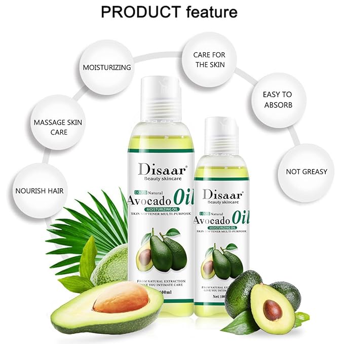 Natural Softening Multi-Purpose Moisturizing Mineral Oil Relive Dry Skin 100ml/3.38fl.oz (Avocado Oil)