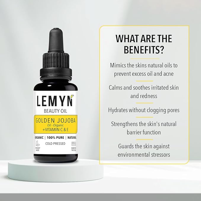 Golden Jojoba Oil | Supercharged with Clinically Proven THD Vitamin C | Freshly Made | Deep Hydration & Radiant Boost | Handcrafted Excellence from Santa Barbara