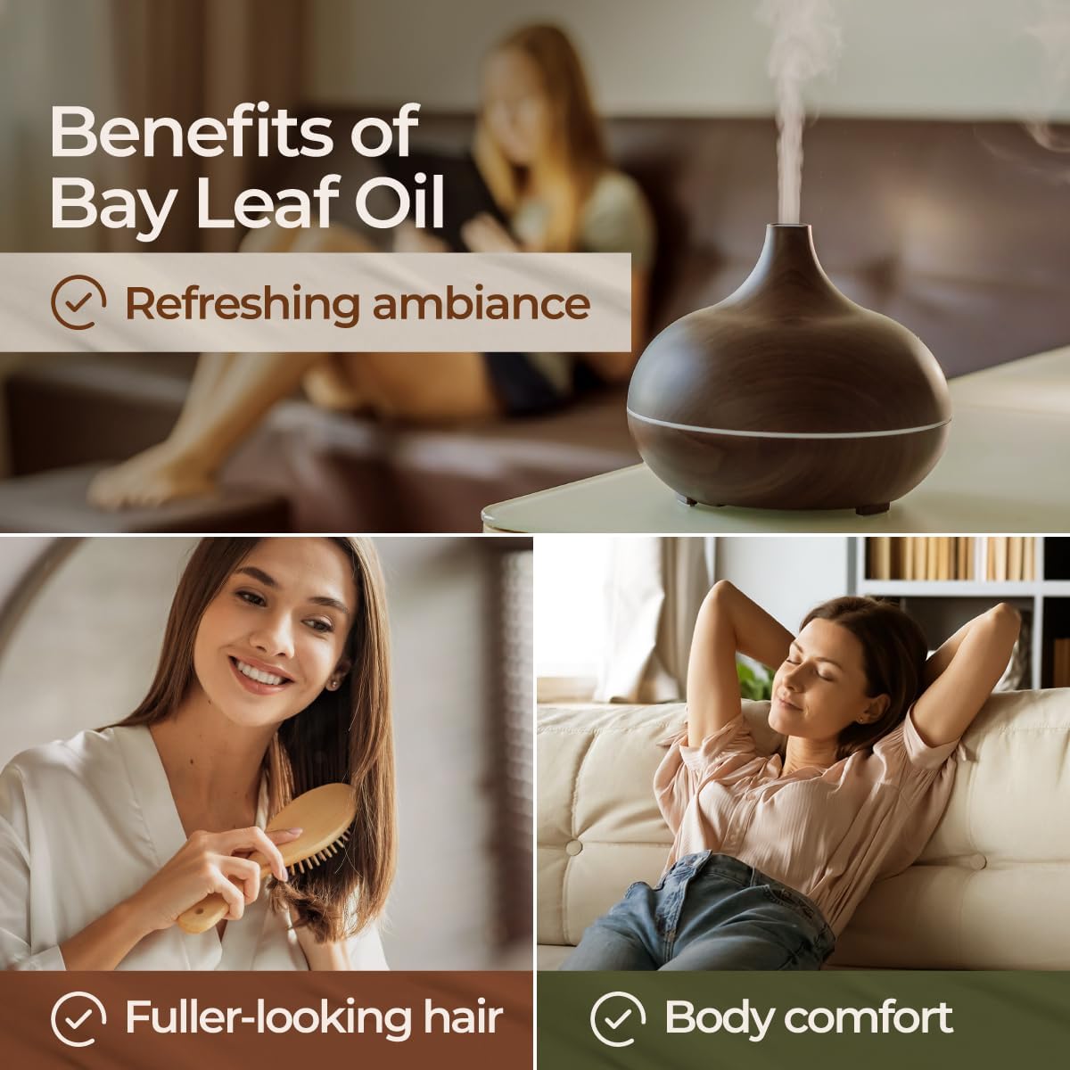 Gya Labs Organic Bay Leaf Essential Oil - 0.34 Fl Oz - for Skin, Hair, Diffuser, Aromatherapy, DIY Candle Making Scents