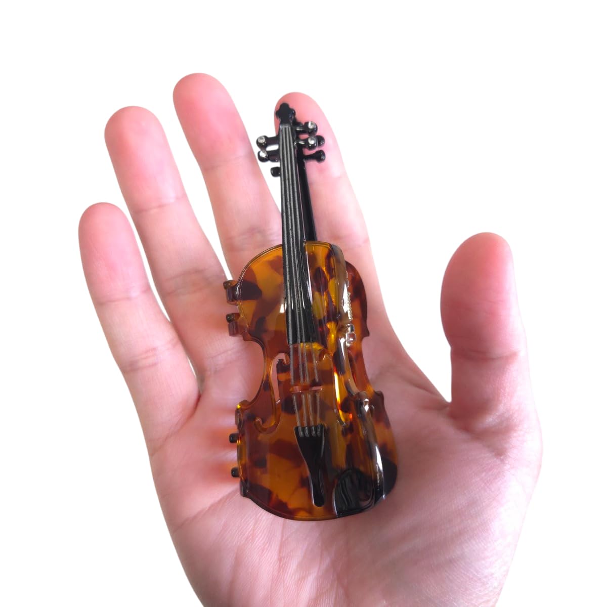 Funny Violin Hair Clip,Novelty Acetate Claw Clips,Music Instrument Hair Clips for Women,Caramel