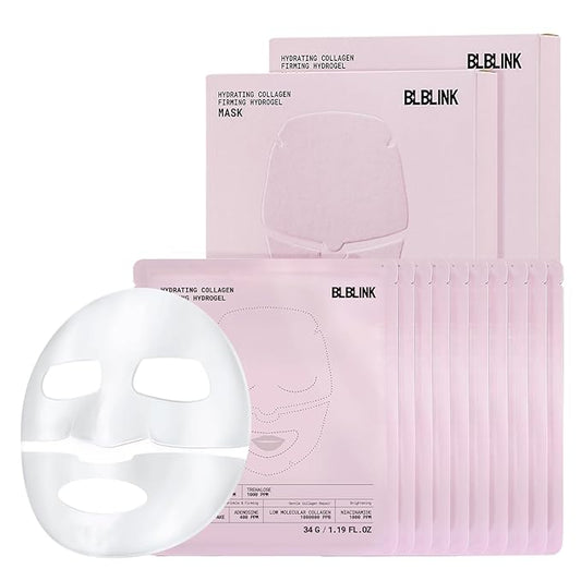 2 Pack Moisturizing Collagen Firming Hydrogel Mask 34gx10ea, Overnight Repair for Dry Skin, Collagen Face Masks, Firming & Anti-Aging, Hydrating Face Masks，Skincare