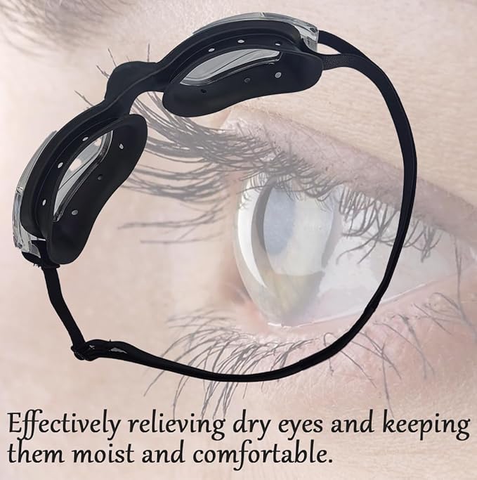 Dry Eye Relief Glasses with Hydrating Chamber Design and Air Circulation Holes，Silicone Hydrating Dry Eye Masks，Moisture Eye Mask for Sleeping
