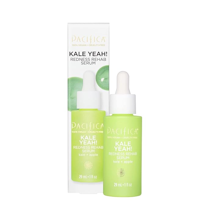 Pacifica Kale Yeah! Redness Rehab Serum – Niacinamide & Super Greens Face Serum to Calm Redness, Minimize Pores & Oil, Soothing Anti-Redness for Oily/Combination Skin Vegan Dermatologist Tested