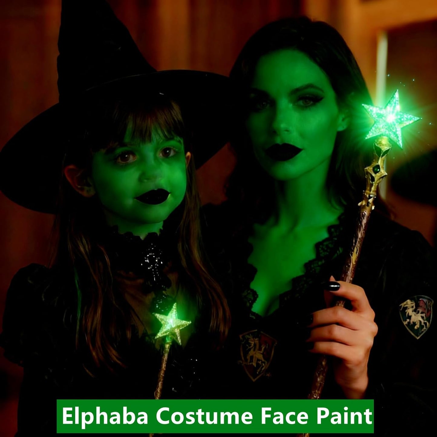 Go Ho Witch Green Cream-Blendable Stick,High Pigment Green Eye Black Face Body Paint,Hypoallergenic Camo Face Paint Stick,Safe Lipstick/Facepaint for Halloween SFX Makeup