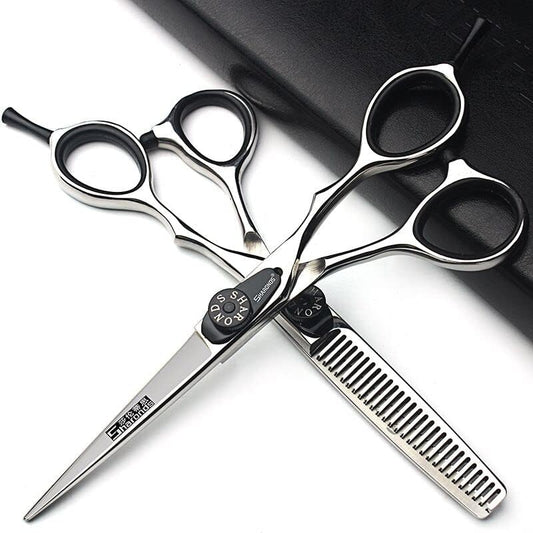 5/5.5/6 Professional Barber Set, with sharp blades that are easy to trim, suitable for hairdressers and hair salons (6-inch -2pc-C)