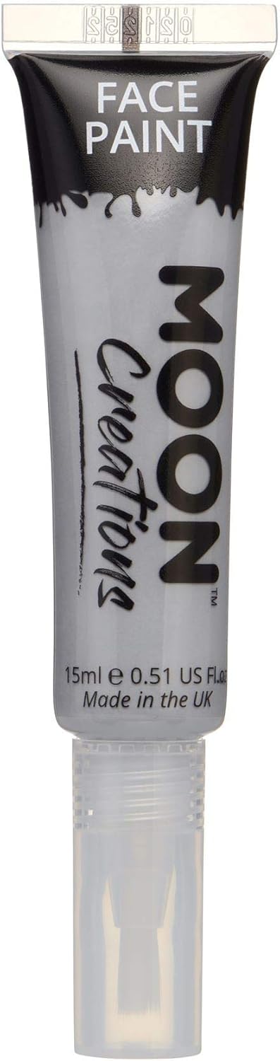 Face & Body Paint with Brush Applicator by Moon Creations - 0.50fl oz - Grey