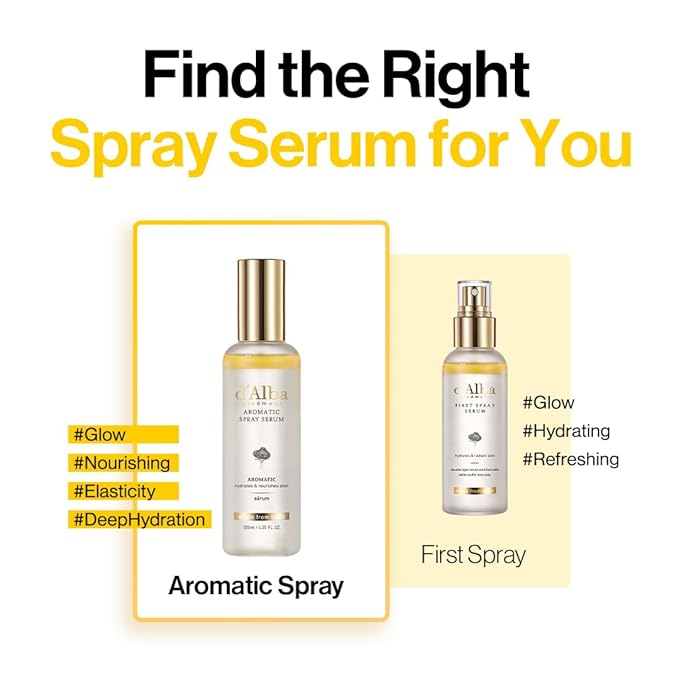 d'alba Piedmont Italian White Truffle First Aromatic Spray Serum, Fragrant VEGAN Glowy Antioxidant Face Mist, Deep Hydration Skin Firmness, Korean Skin Care (2.02 fl.oz)