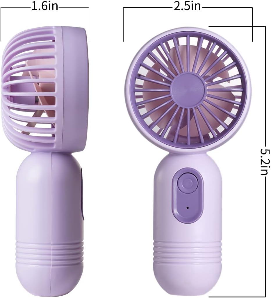 Mini Portable Fan 6 Pack, Cute Handheld Battery Operated Lightweight Small Personal Fans with 3 Speeds and USB Rechargeable Eyelash Fan for Stylish Girl Kids Women Men Office Outdoor Travel Camping