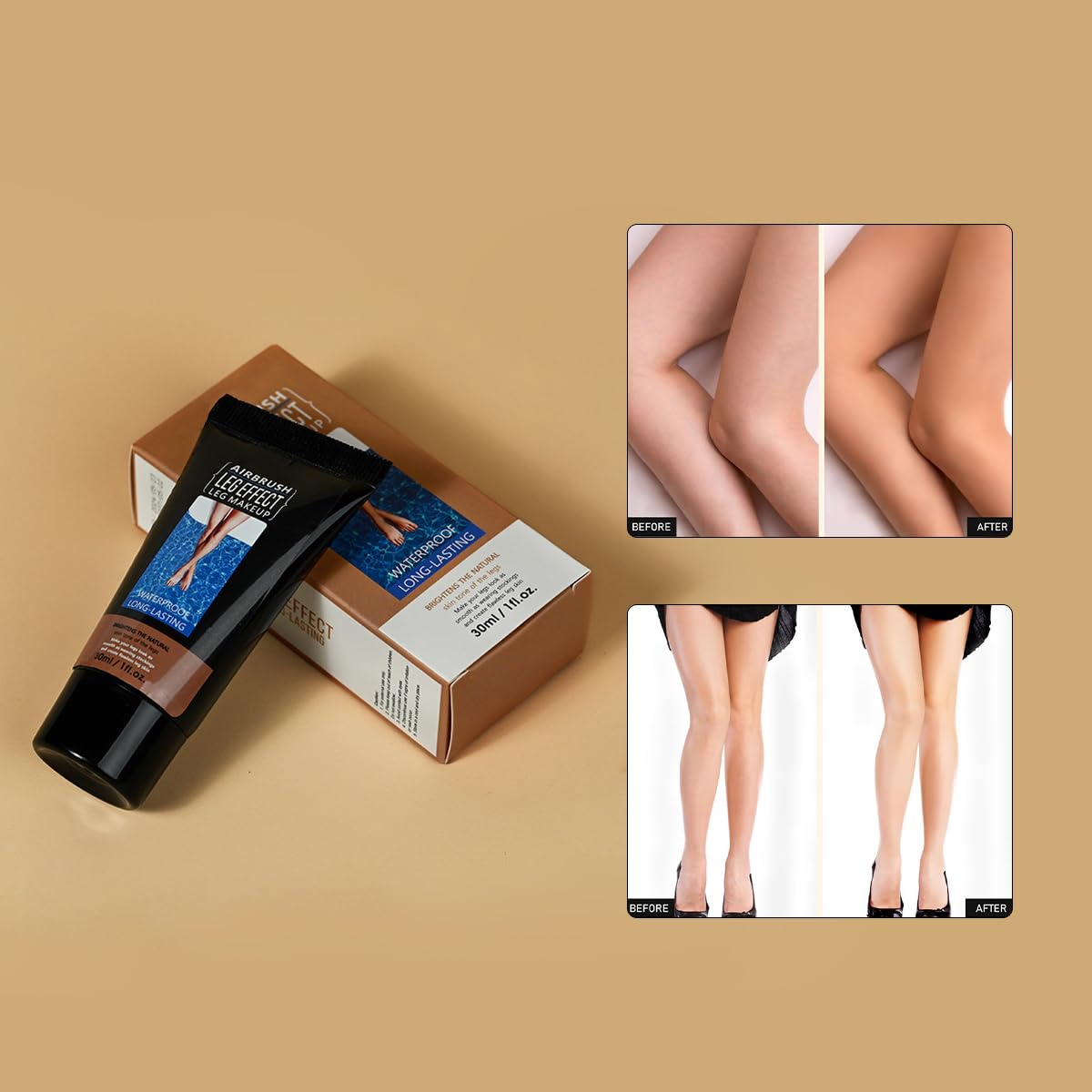 Leg Makeup Waterproof No Transfer,1 Oz Light Glow Leg Vein Cover up Makeup,Leg and Body Scar Cover up Makeup,Long Lasting Body Foundation,Leg Concealer for Women,Leg and Body Makeup Lotion