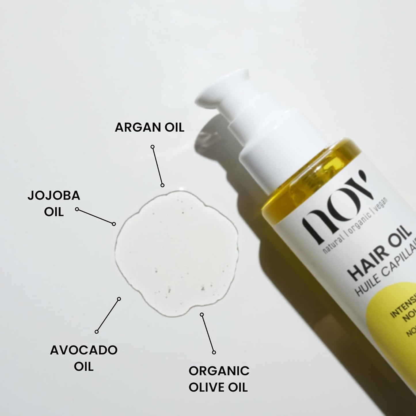 NOV Intensive Care Nourishing Hair Oil - Organic Olive and Argan Hair Growth Oil - Revitalize and Hydrate - Reduce Breakage and Split Ends - 3.38 oz