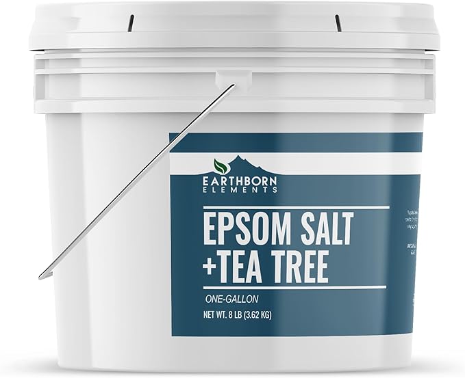 Earthborn Elements Tea Tree Epsom Salt (1 Gallon) Pure & Undiluted, Soothing Aroma