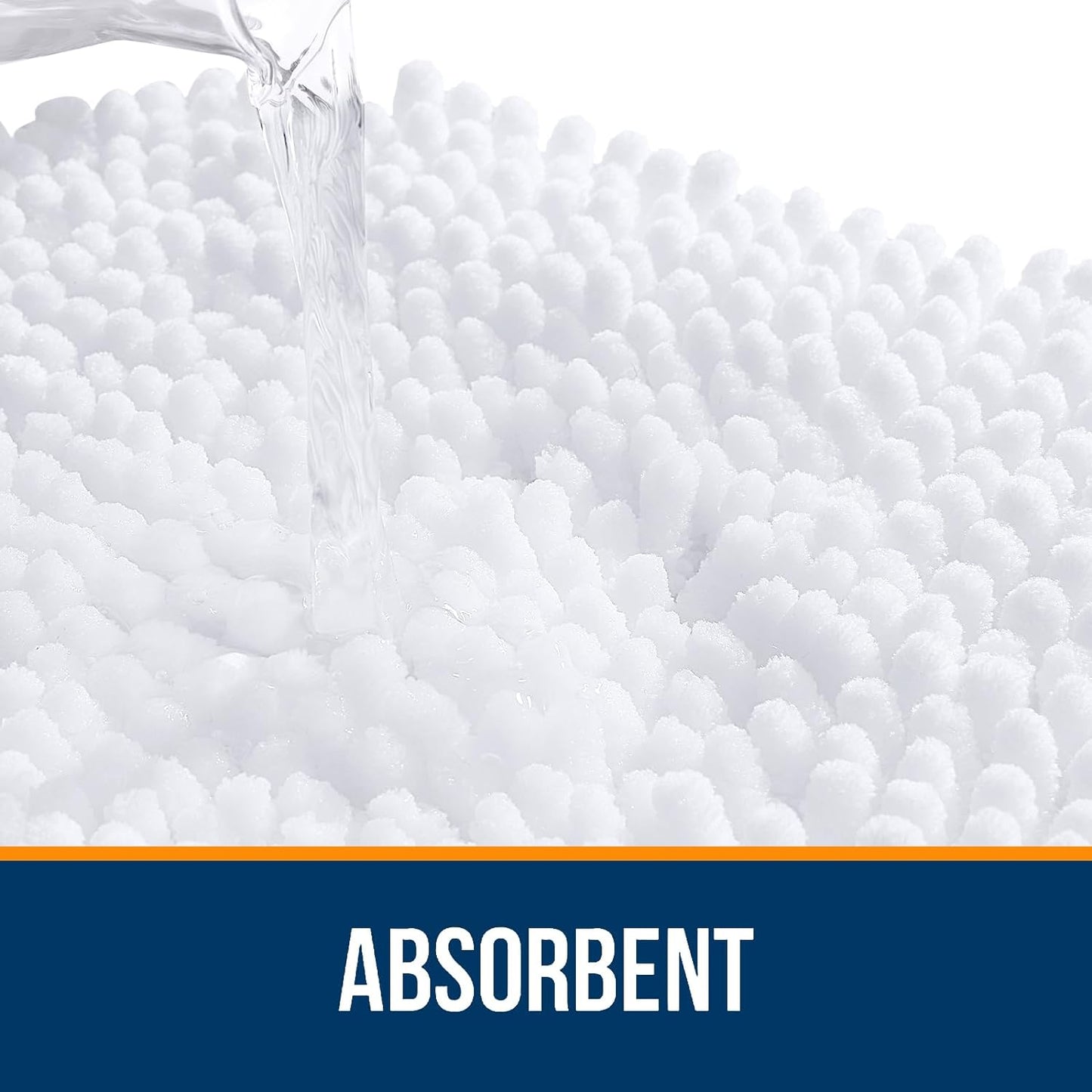 OLANLY Bathroom Rugs 44x32, Extra Soft Absorbent Chenille Bath Rugs, Rubber Backing Quick Dry, Machine Washable Bath Mats for Bathroom Floor, Tub and Shower, Home Decor Accessories, White