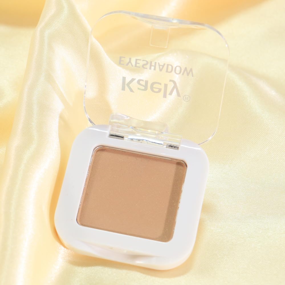 Kaely Pressed Single Eyeshadow Makeup, Light Nude Brown Matte Highly Pigmented Monochrome Eye Shadow Palette, Waterproof Neutral Powder Mini Eyeshadow, sombras para ojos, Lightweight Blendable, 13