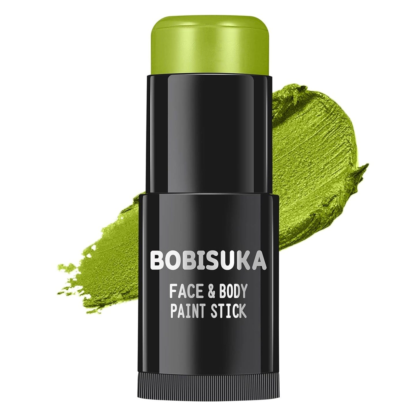BOBISUKA Ogre Green Face Body Paint Stick, Light Green Eye Black Painting Sticks for Sports, Facepaints Makeup for Halloween Goblin Zombie Witch Camo Hulk Cosplay Special Effects Costume SFX