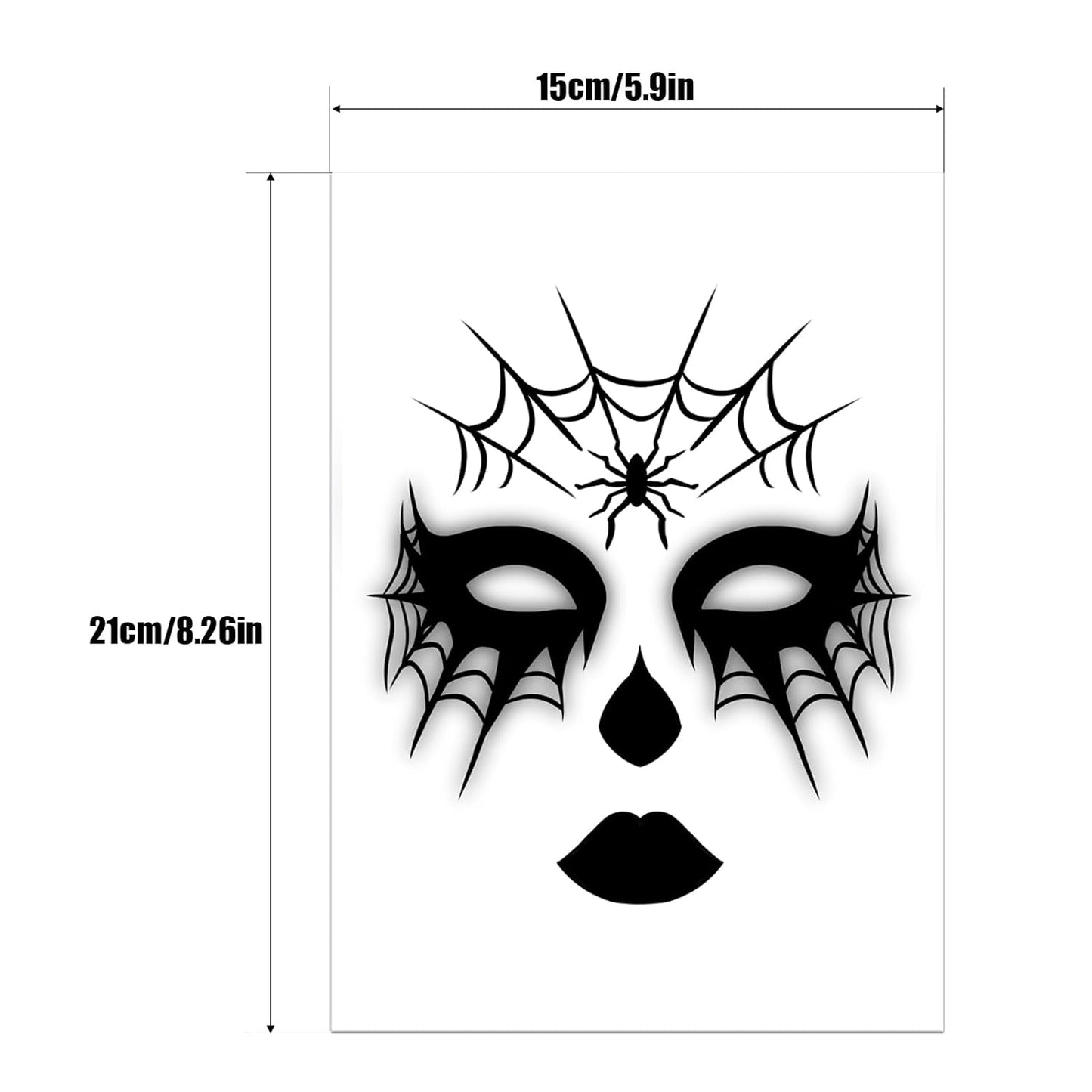 Halloween Spider Web Face Tattoos, Temporary Tattoos Stickers, Face Tattoo Decals,Temporary Makeup Tattoos, Face Tattoo Sticker Art for Adult Kids Halloween Costume Accessories 8Pcs