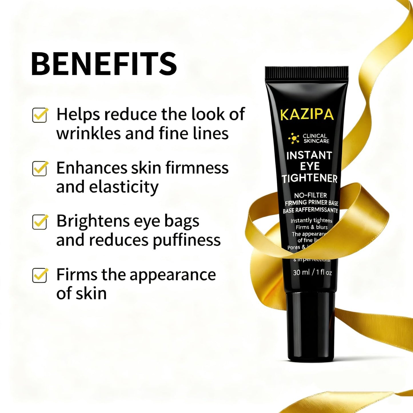 Anti Aging Eye Cream with Hyaluronic Acid & Vitamin E – Hydrating Under Eye Cream for Visible Wrinkles & Bag Appearance, Helps Visibly Tighten & Reduce Puffiness