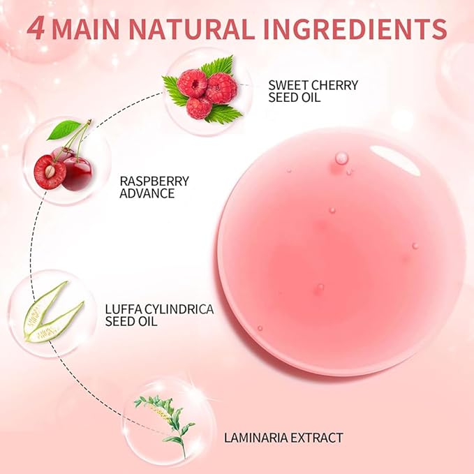 Plumping Lip Oil, Hydrating Gloss Tinted Lip Balm Transparent Lip Care, Big Brush Head Glitter Shine, Long Lasting Nourishing Non-sticky Fresh Texture(2PCS PINK)