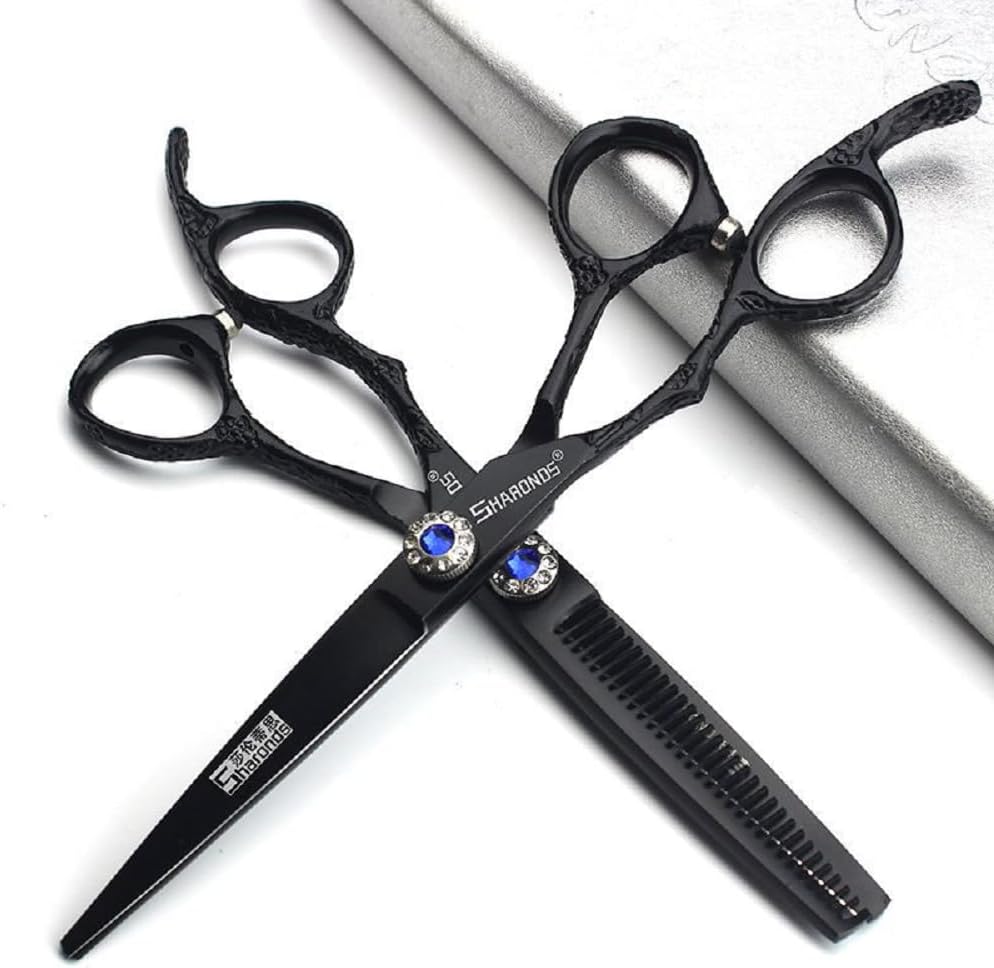 Hairdresser Professional Scissors Set - Left-Handed 6.0 Inch Hair Sparse Scissors - 440C (2pc)