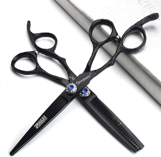 Hairdresser Professional Scissors Set - Left-Handed 6.0 Inch Hair Sparse Scissors - 440C (2pc)
