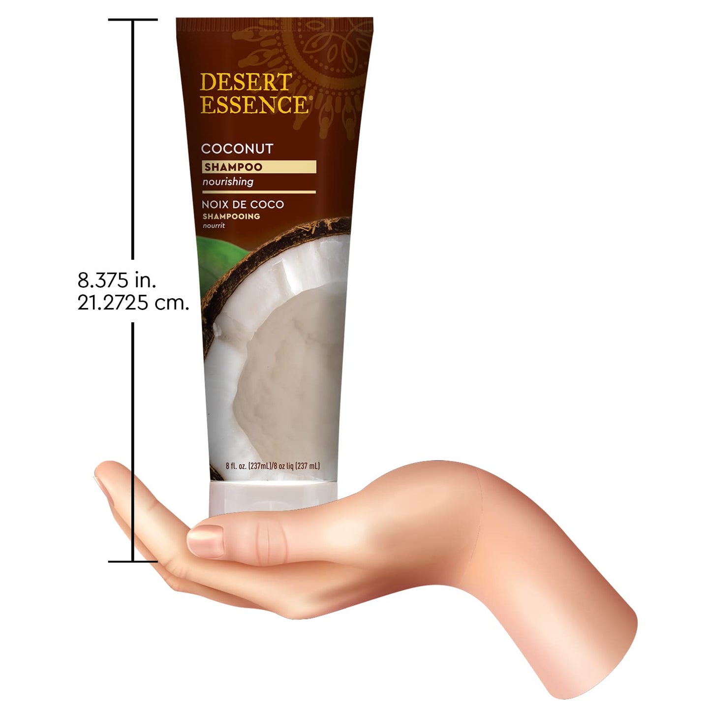 Desert Essence Coconut Shampoo, 8 fl oz - Gluten Free, Vegan, Paraben Free - Nourishing for Dry Hair with Coconut Oil, Shea Butter, & Hemp Oil - Mousturizes & Smooths Frizz 8 fl oz.