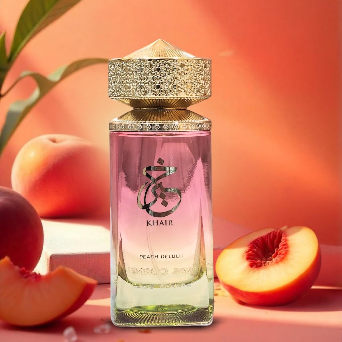 Paris Corner | Khair Peach Delulu Eau de Parfum for Women – 3.4 Fl Oz | Sophisticated Gourmand Perfume with Peach, Nectarine, Guava, Vanilla & Florals | Long Lasting Luxury Fragrance