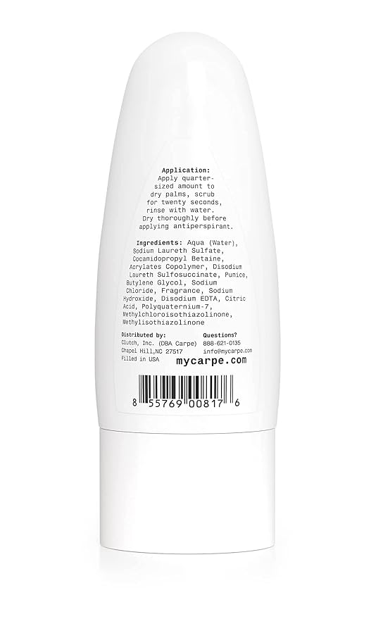 Carpe Exfoliating Underarm Scrub with Odor Protection, Underarm Exfoliator to Improve Deodorant Performance - Energizing Minty Fresh Smell - Armpit Scrub for Women and Men (3 Pack)