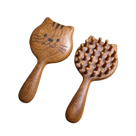 金丝檀木按摩梳 Massager Comb Travel-friendly Hair Styling Tool for Men & Women 玉兔神器办公室实木眼部按摩 - ZHANGHOUJUN-A584