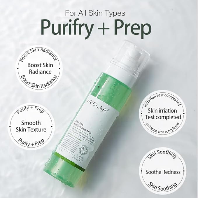 Aloe Vera and Centella Asiatica Toner Mist Spray - Korean Hydrating Skincare Toner - Face Mist for redness and dryness