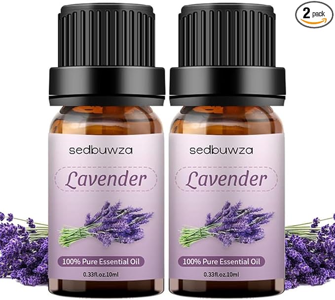 Sedbuwza 2 Pack Lavender Essential Oil,100% Pure and Natural Fragrance Gift Oils for Diffuser, Soaps, Candle, Perfume