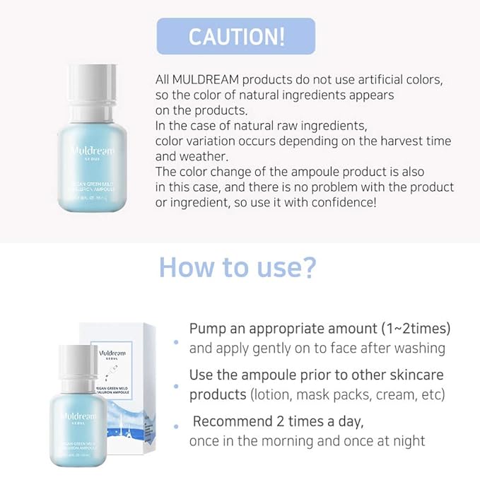 Vegan Green Mild Hyaluron Ampoule 55mL / 1.85 Fl oz - SOS Moisture Care