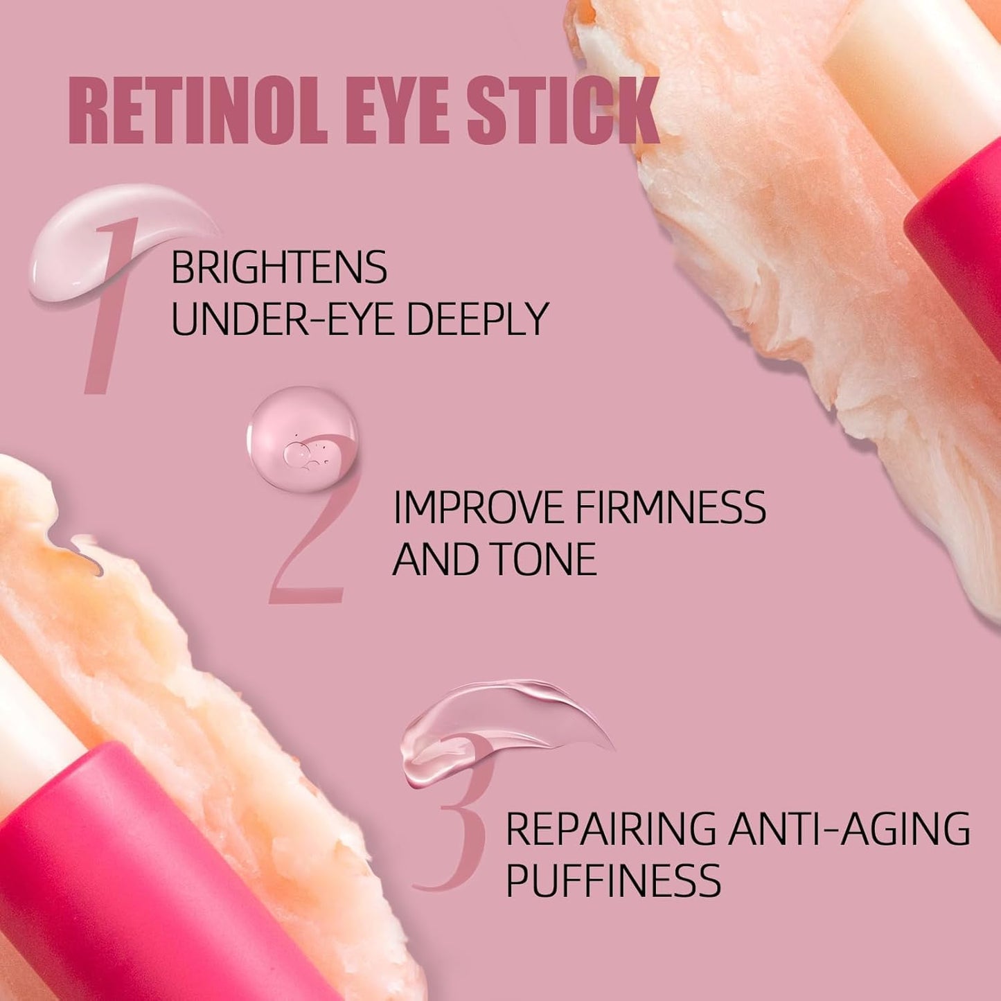 Soulight Retinol Eye Stick, Anti-Aging Eye Cream, Skincare for Wrinkles, Dark Circles, Puffiness - Retinol Eye Balm Moisturizes, Softens & Nourish Skin