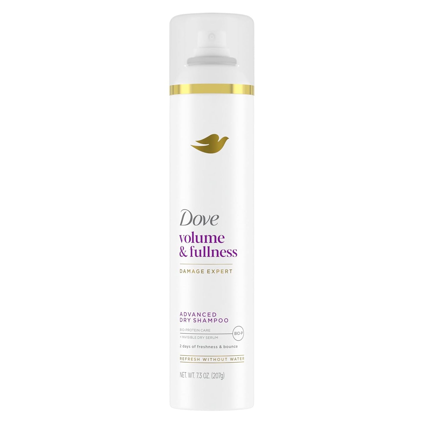 Dove Advanced Advanced Dry Shampoo Volume & Fullness Refresh & Revive Flat Hair Without Water for 2 Days of Freshness & Bounce 7.3 oz