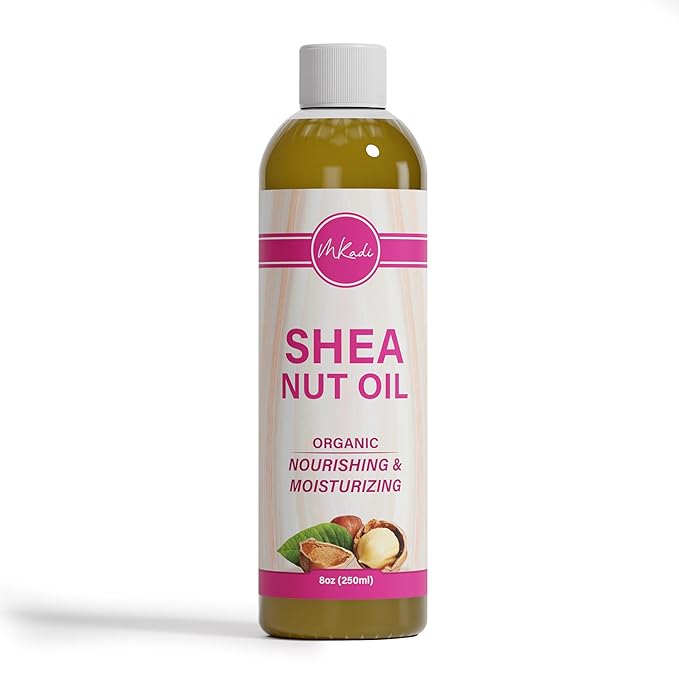 Organic Cold Pressed Shea Nut Oil for Body & Hair (8oz), Moisturizing Body Oil, Non Greasy After Shower Body Oil for Women, Enriched Oil for Dry Skin & Scalp, Body Skin Care Products