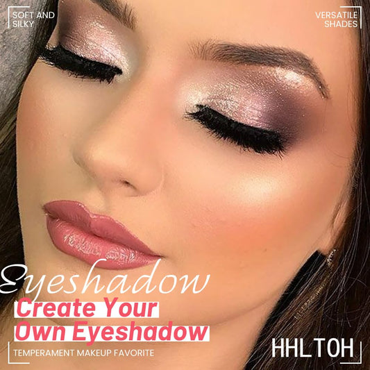 Quads Matte Eye Shadow Powder Makeup Palette - Nudes Brown & Champagne Pink Shimmer Eyeshadow Green Eyes, Long-Lasting Eyeshadow Waterproof Anti-smudge, sombras de ojos, with Built-In Mirror 02